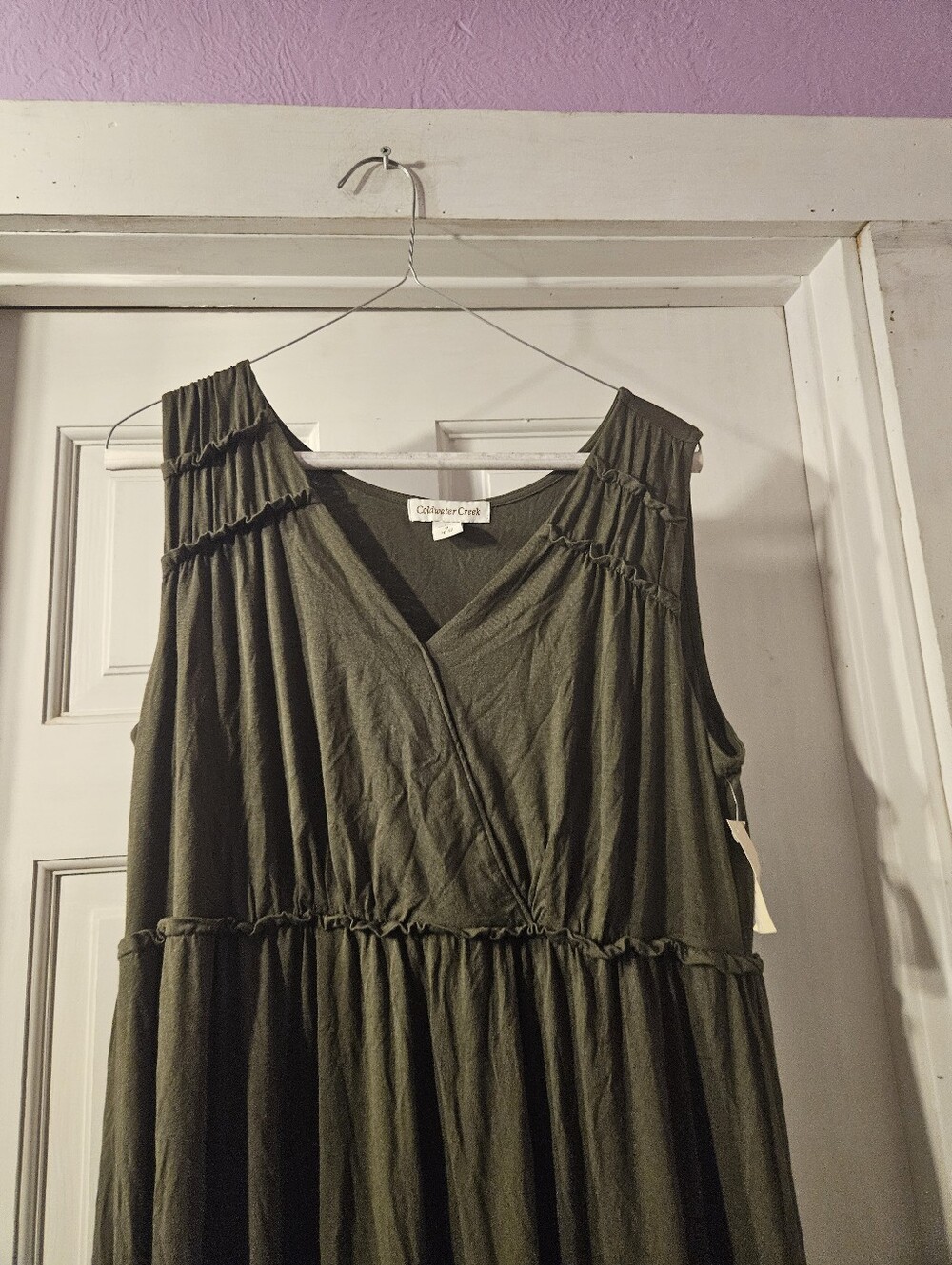 Coldwater Creek Olive Green Sleeveless Maxi Dress - Picture 5 of 11